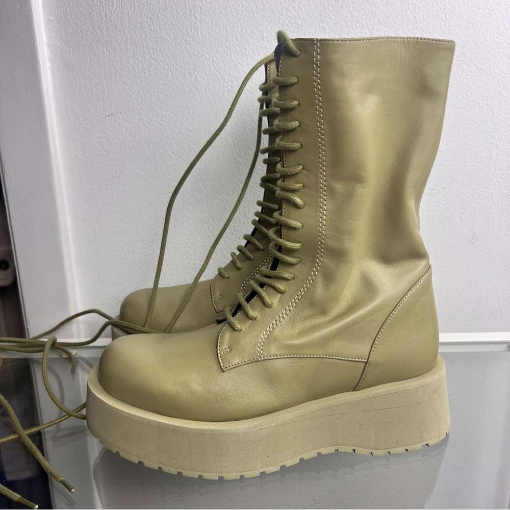 Paloma Barcelo Ankle Lace Up Boots - Sage Green
